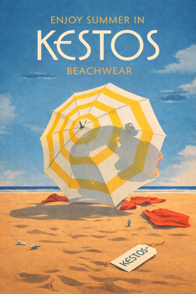 Kestos Beachwear vintage poster